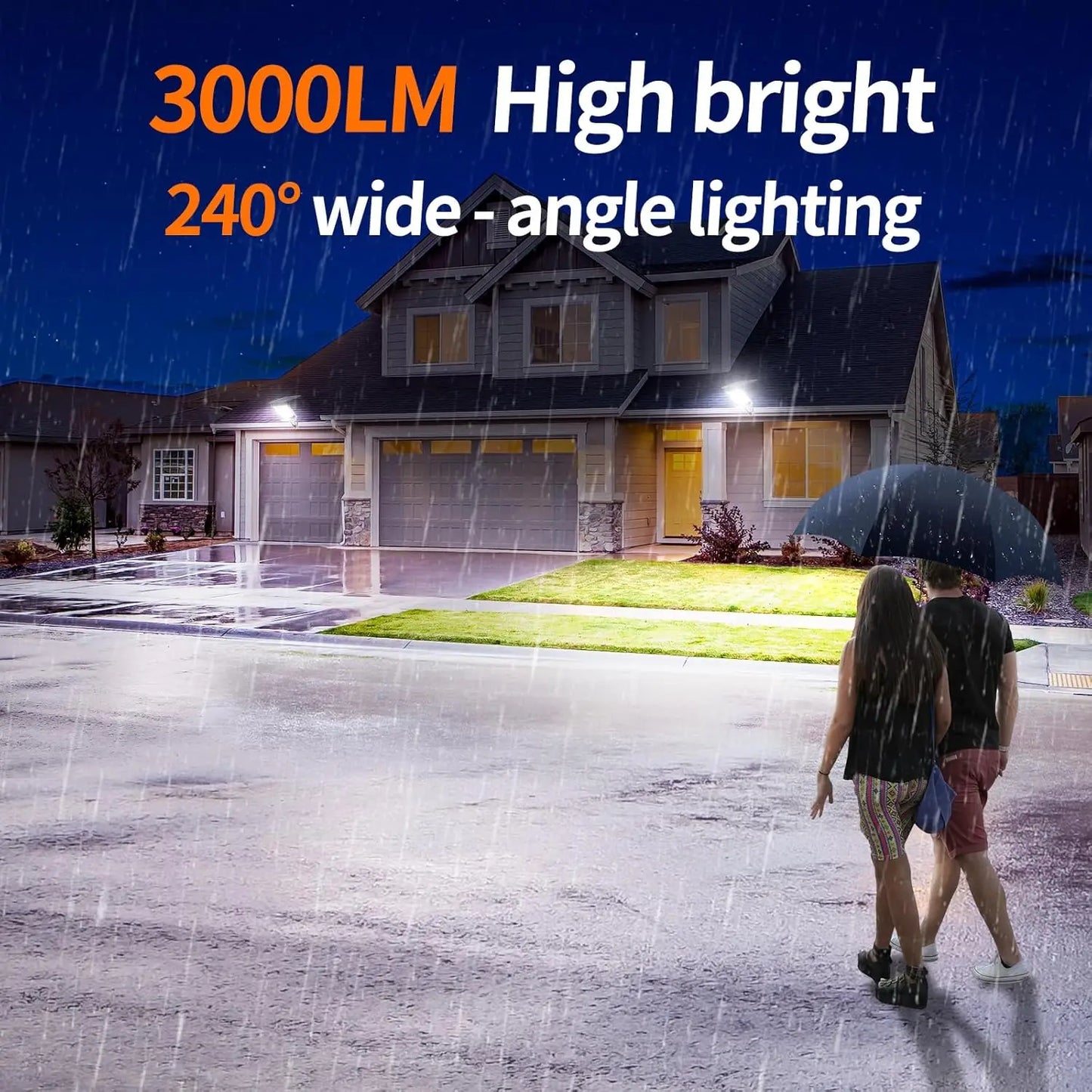 Intelamp 12500mAh 3000LM Solar Street Lights Lamp Outdoor