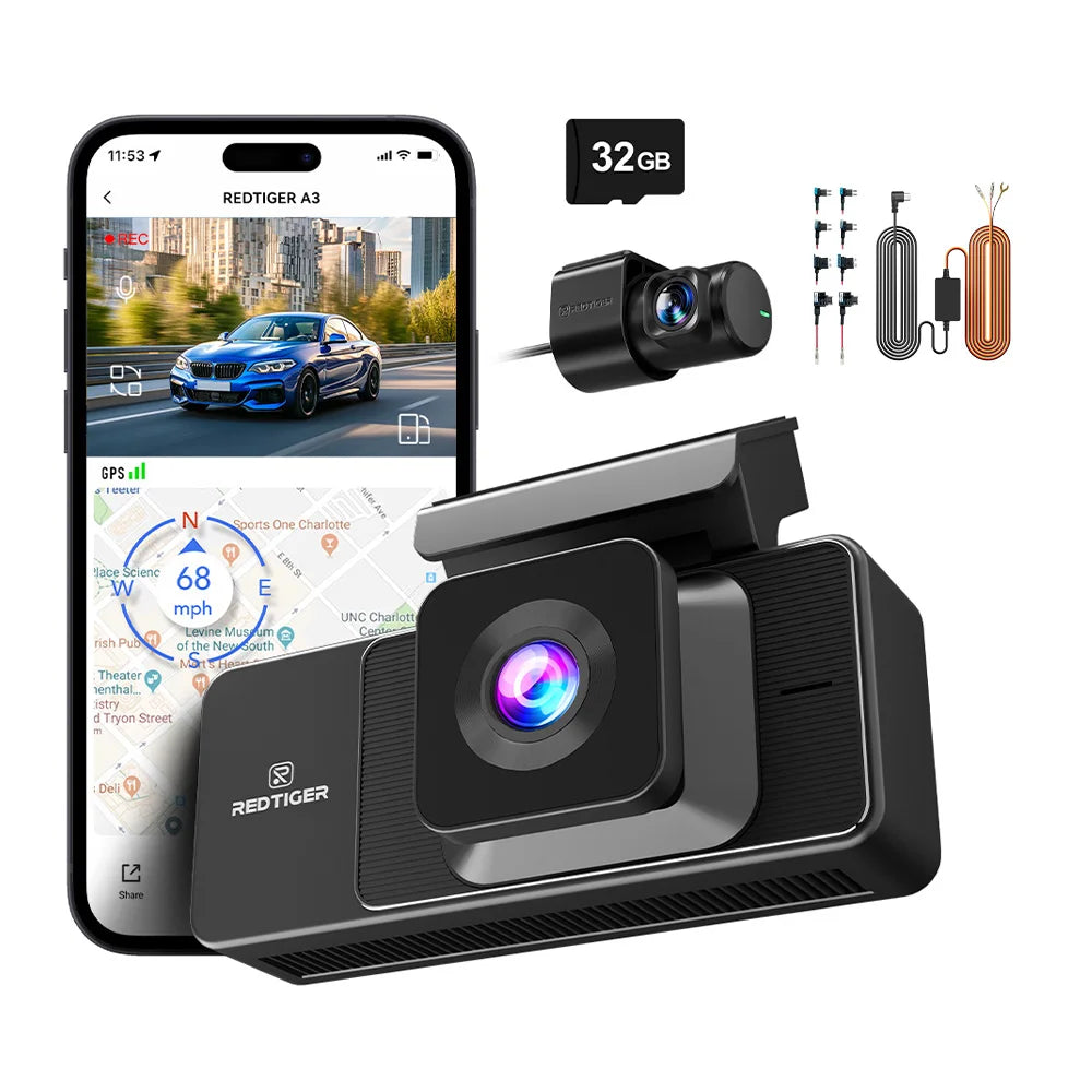 REDTIGER A3  3 Cameras Front/Cabin/Rear Cam