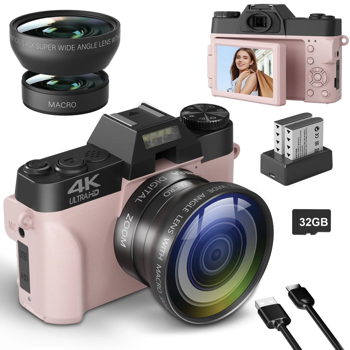 Compact Digital Photography Camera 4K WIFI Webcam