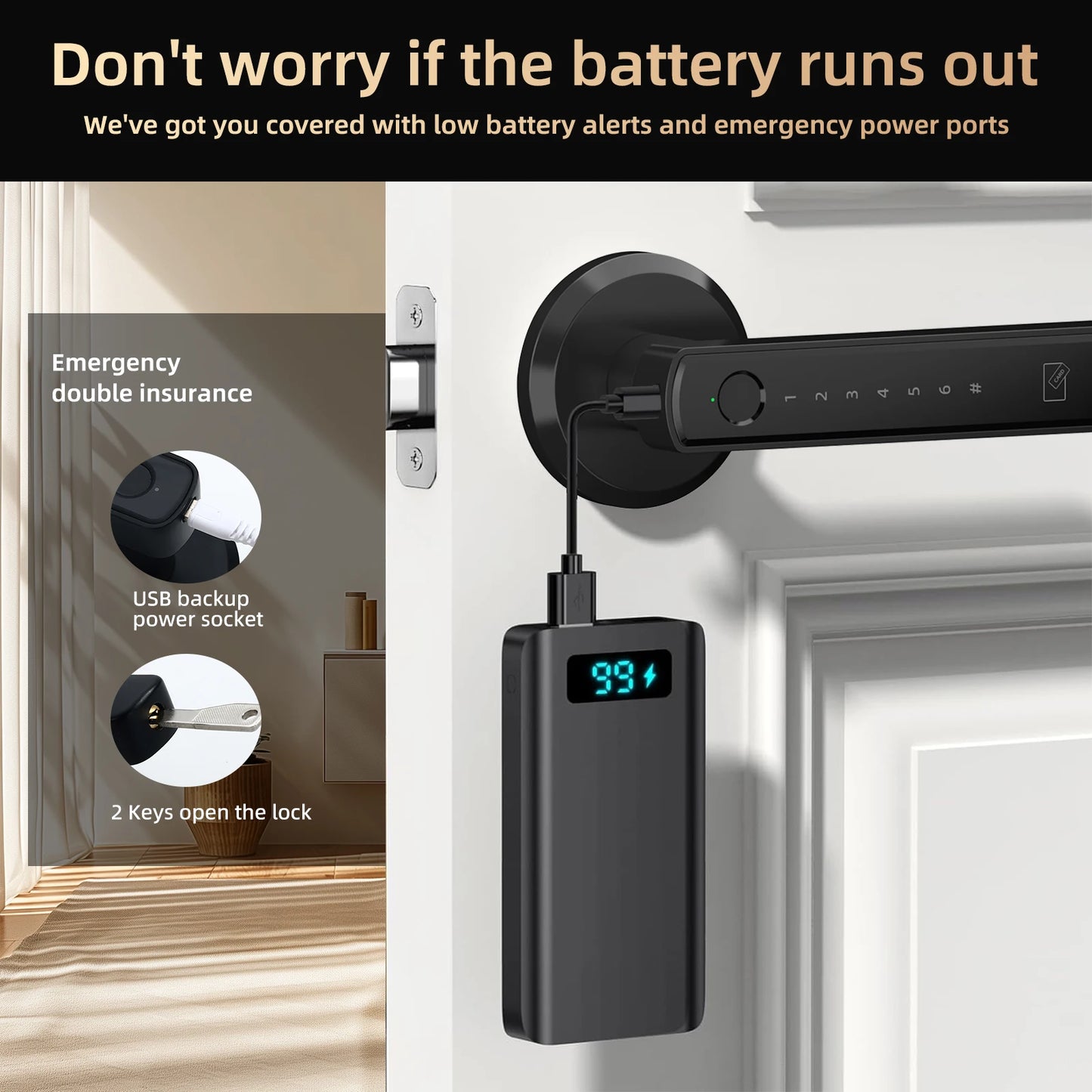 Viladepot Smart Lock Fingerprint Door Lock App Control