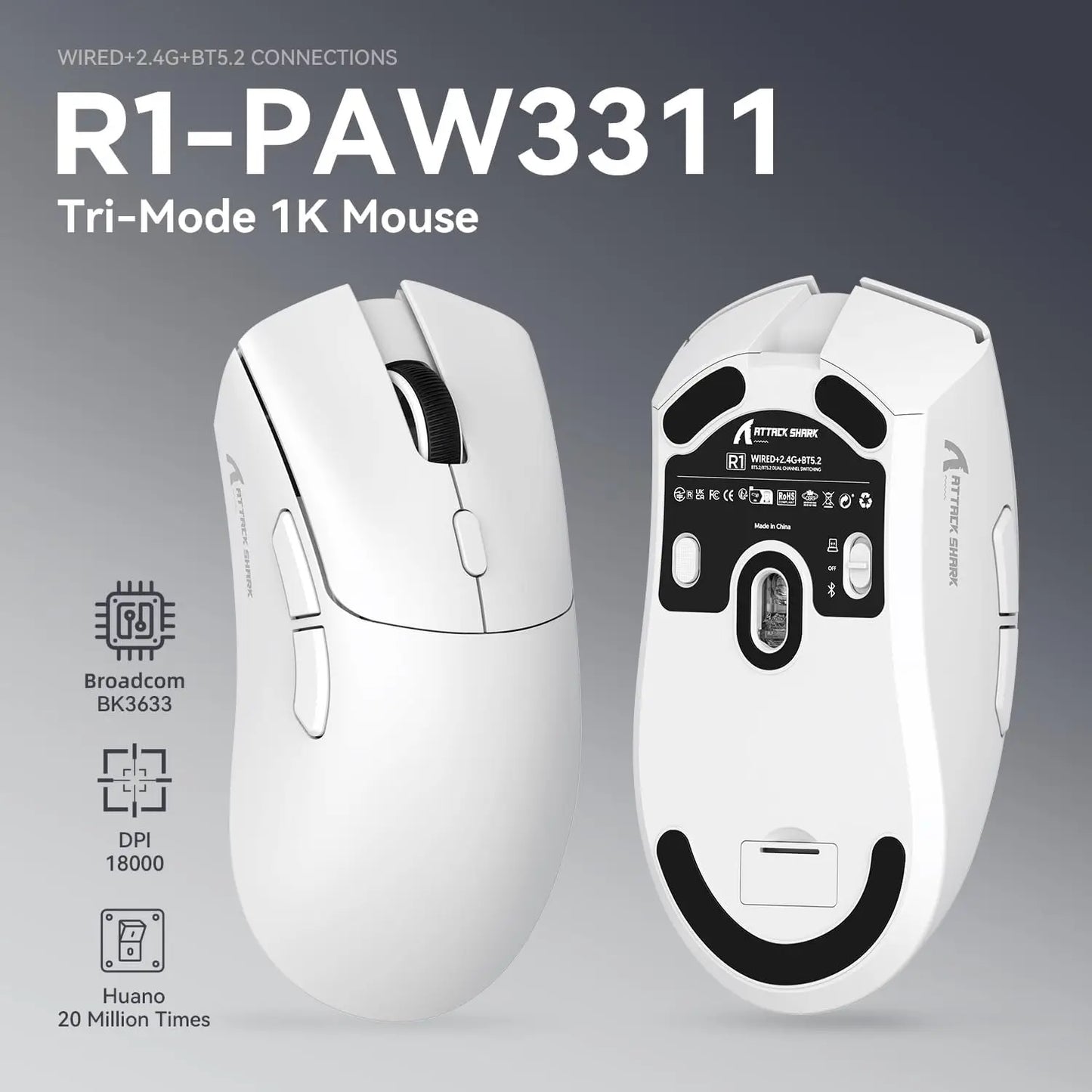 Attack Shark R1 Wireless Gaming Mouse