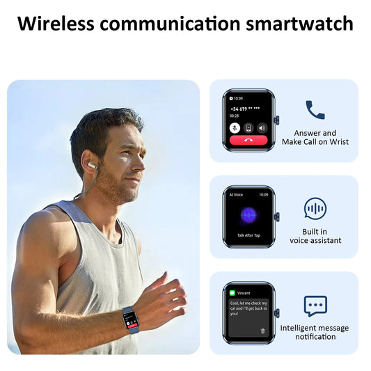 IOWODO 1.85” Full Touch HD Smartwatch Bluetooth Calling