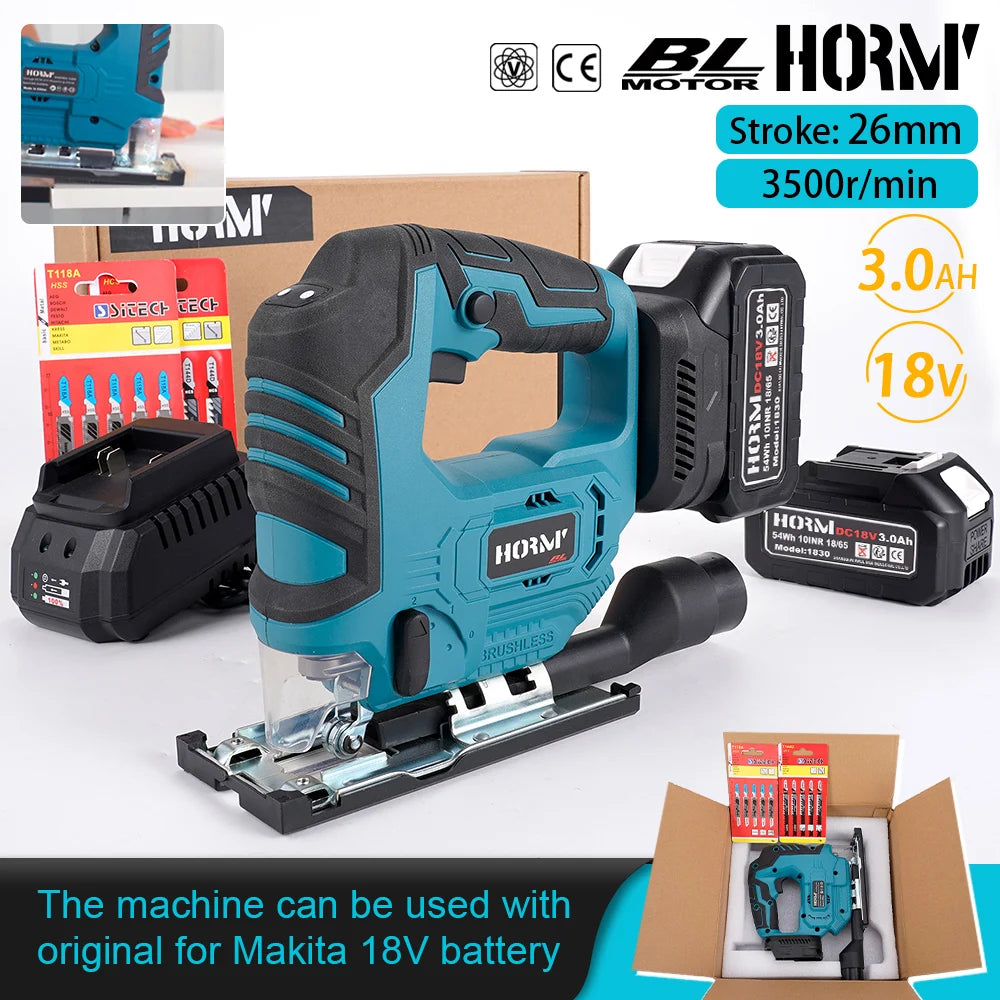 HORM Brushless Electric Jig Saw Cordless