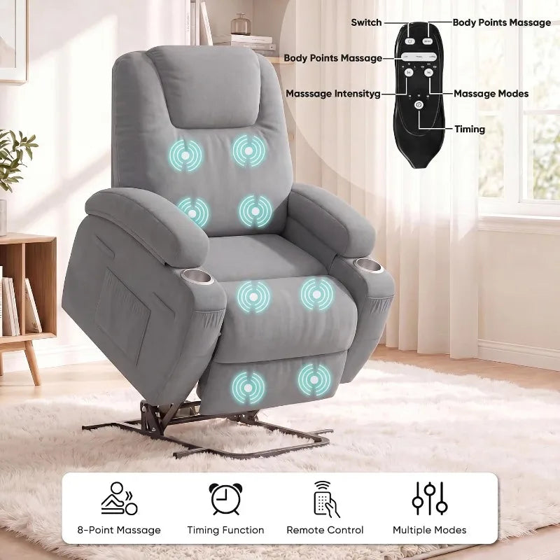 Flamaker Power Lift Chair Massage Recliner Chairs for Seniors