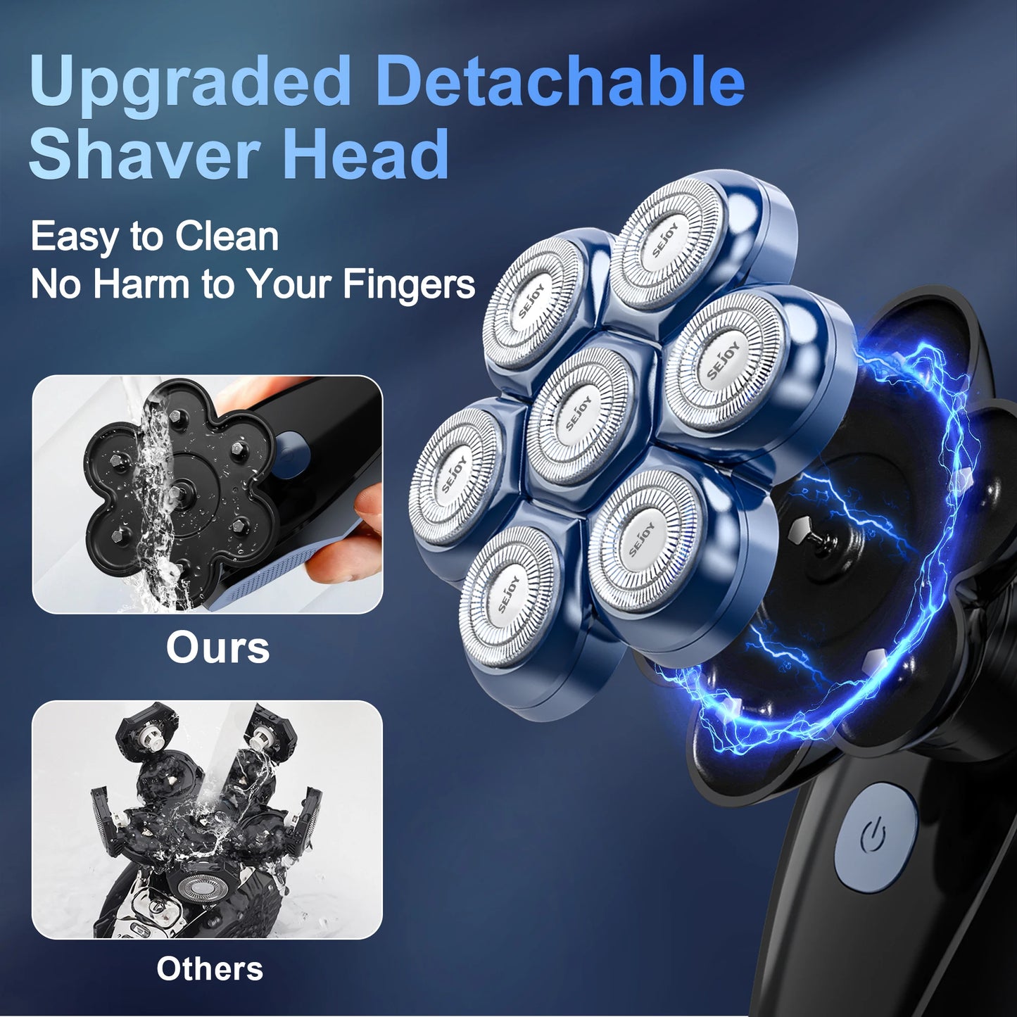 Sejoy 6-in-1 7D Head Shavers for Bald Men Electric Razor