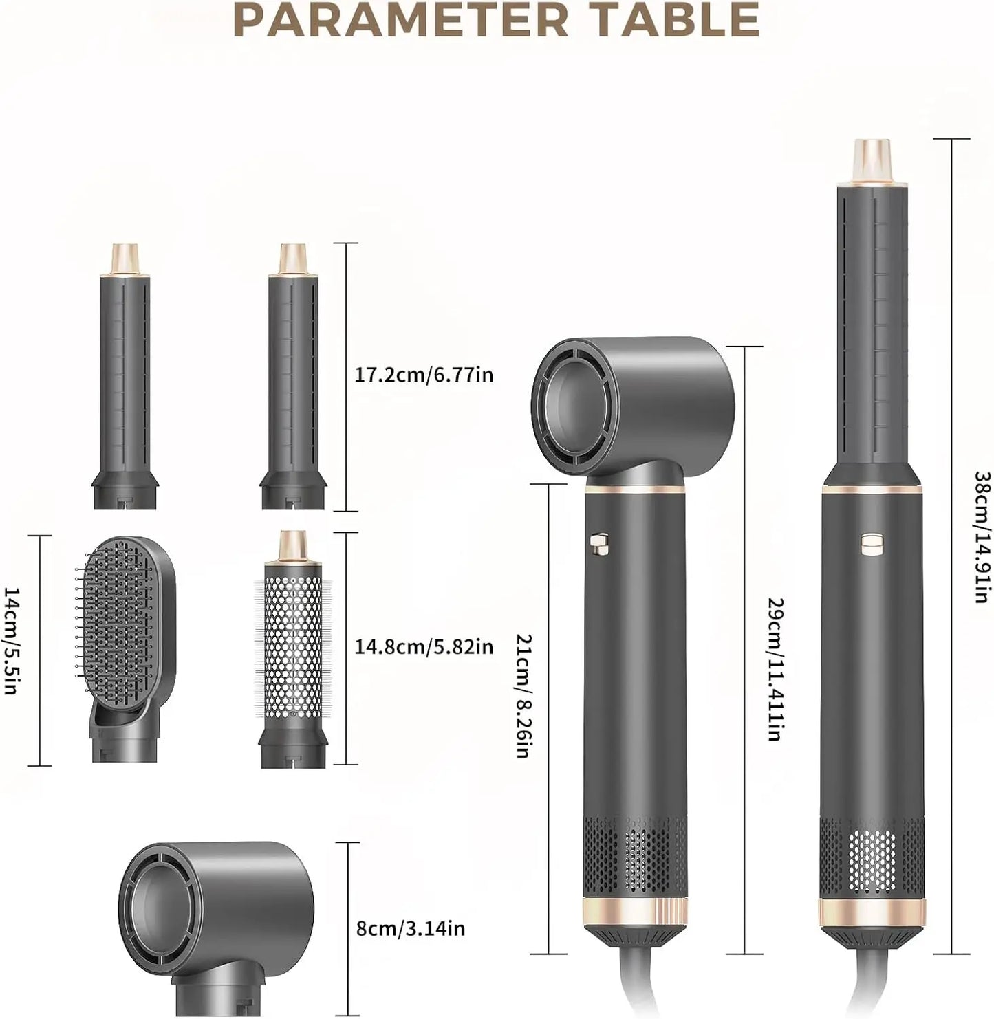 AVENHO 5 in 1 Handle Foldable Hair Dryer Portable Multifunctional