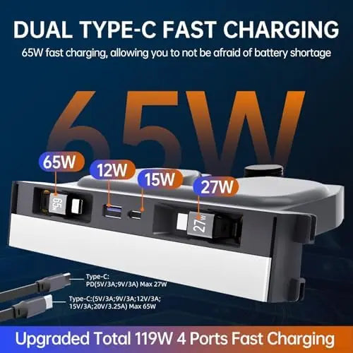 YTYIN Portable Charging Hub for Tesla Models Y & 3