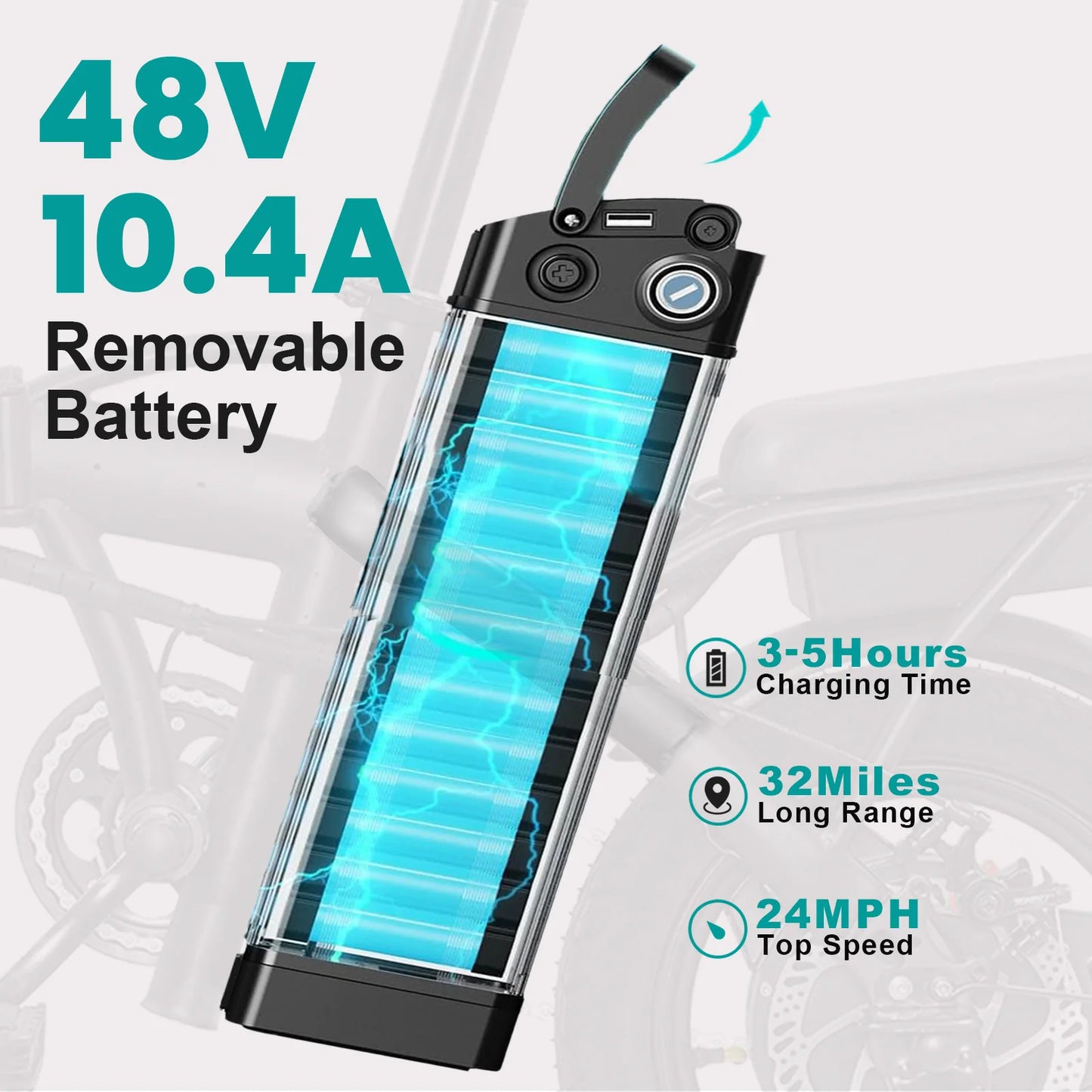 LELEKUAI 14" Electric Bike, Foldable, Adult Commuter
