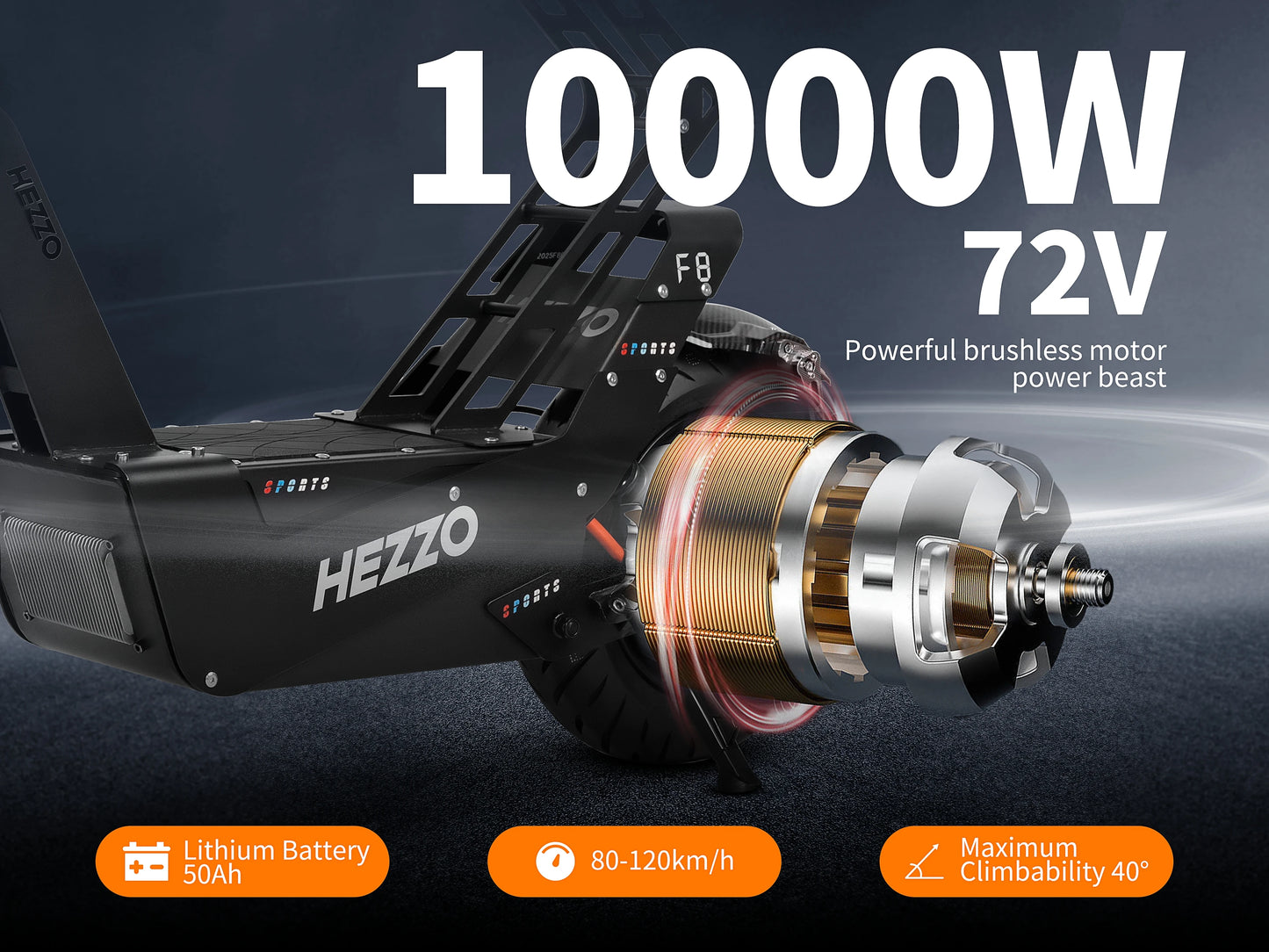 HEZZO F8 16" Escooter 10000W 72V Electric Scooter