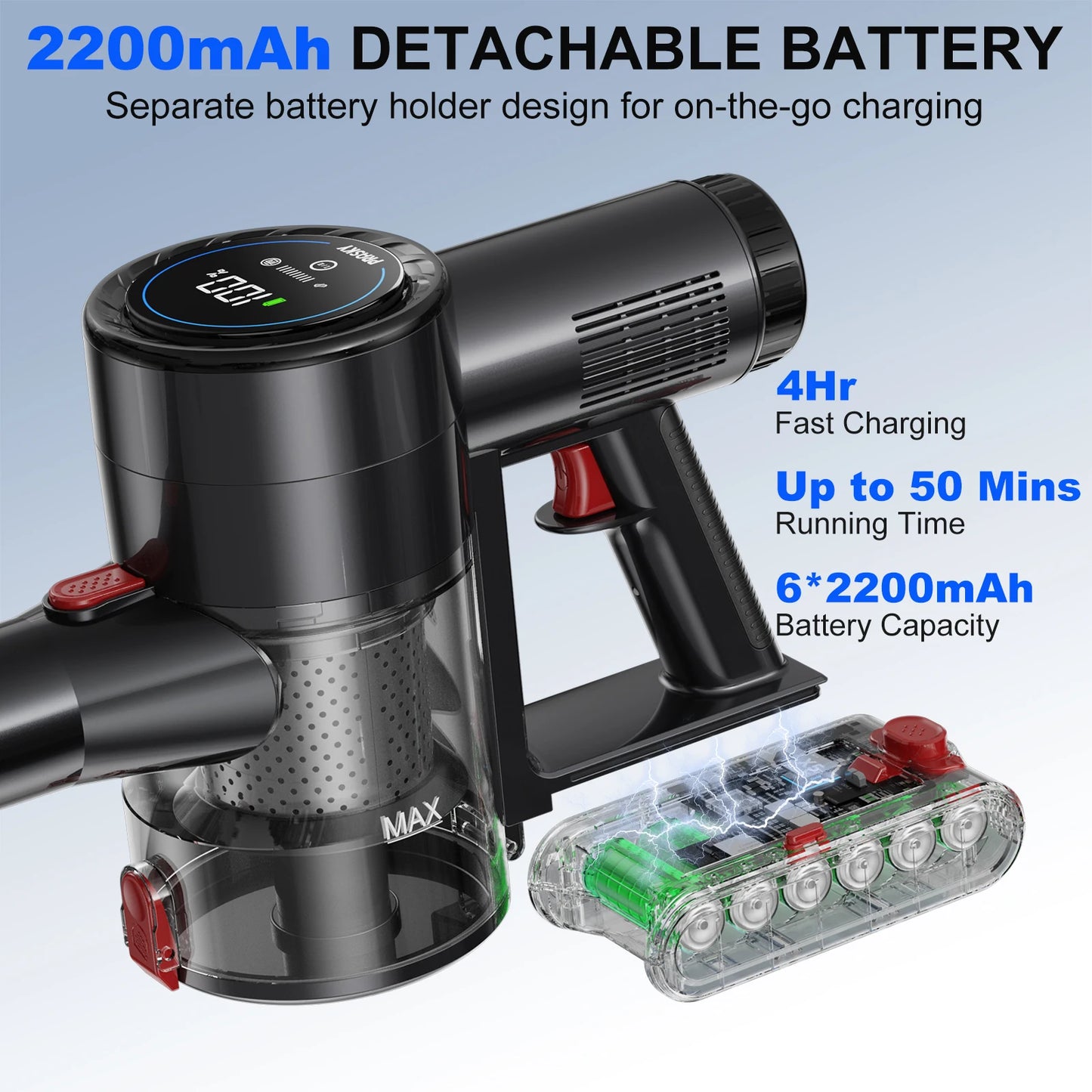 Prasky Cordless Handheld Vacuum Cleaner