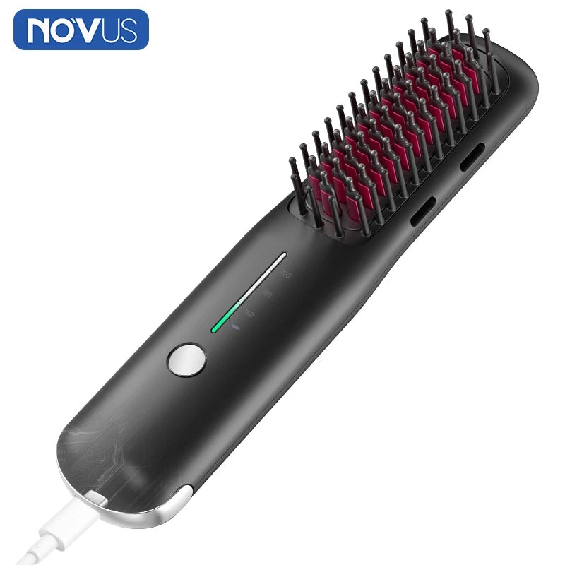 NOVUS Wireless Hair Straightener Brush Electric