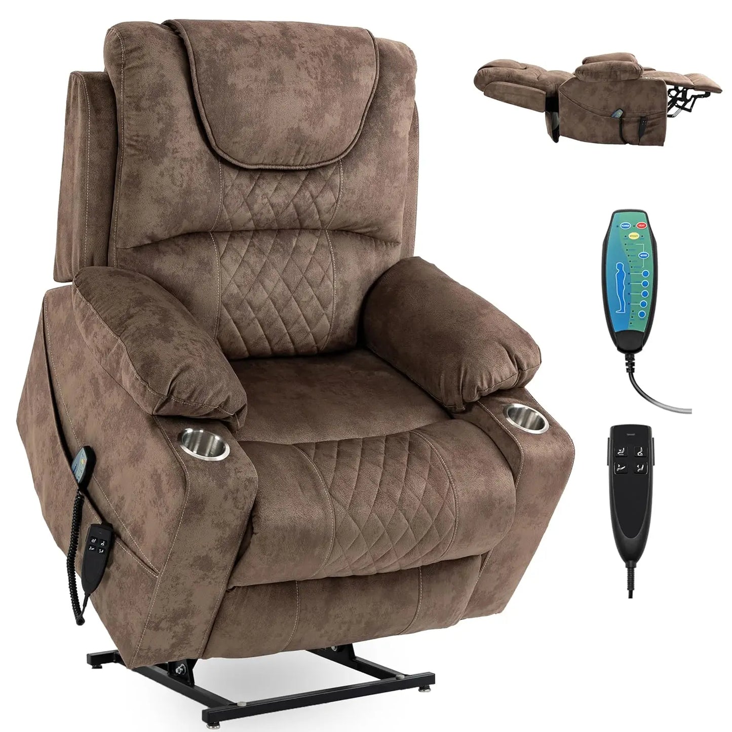 Large Power Lay Flat Lift Chair Oversized Recliner