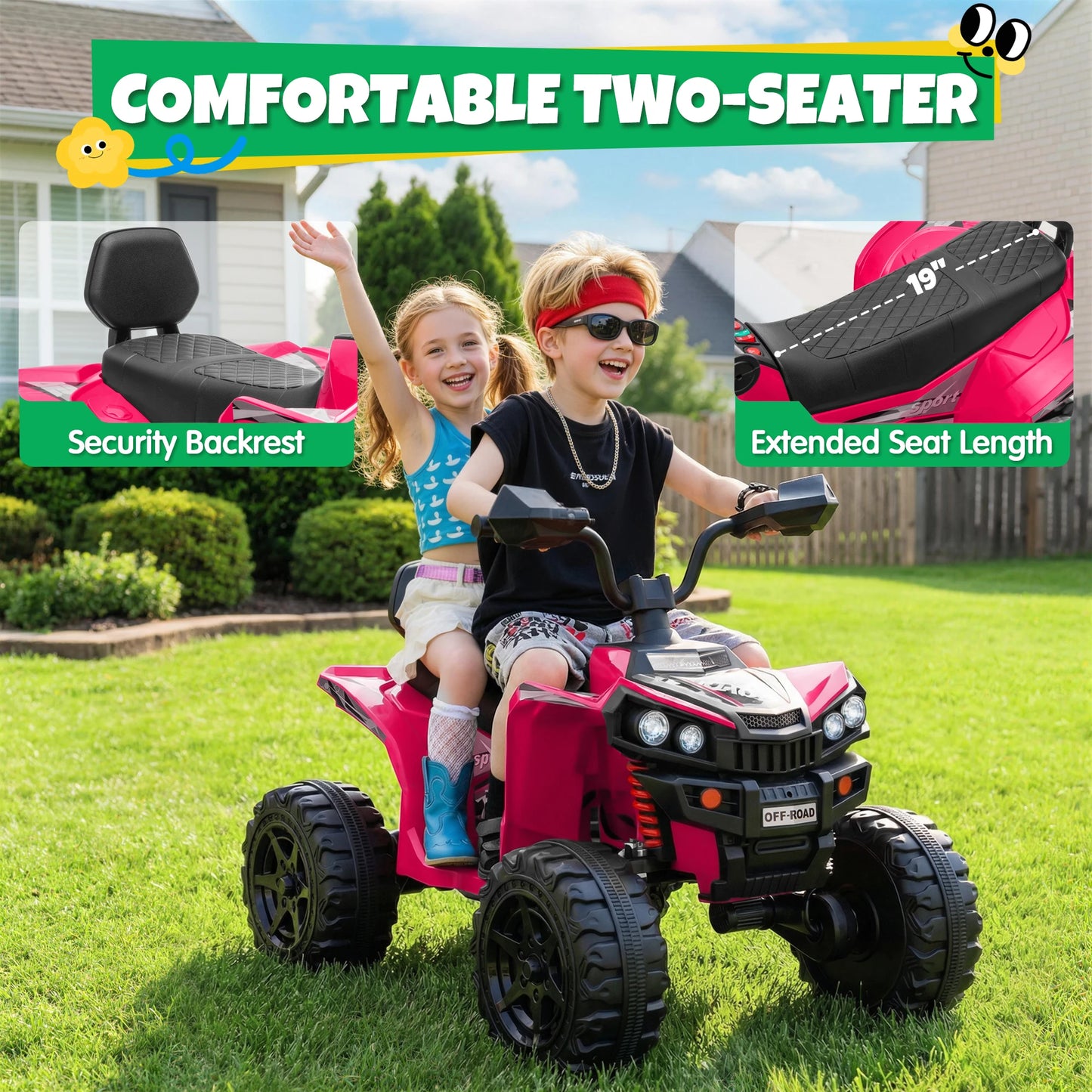 JOYRACER 24V 4*200W Kids Ride On ATV Quad