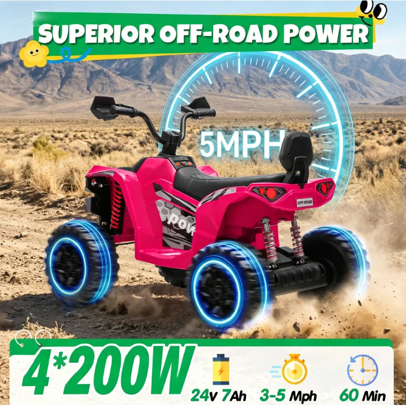 JOYRACER 24V 4*200W Kids Ride On ATV Quad