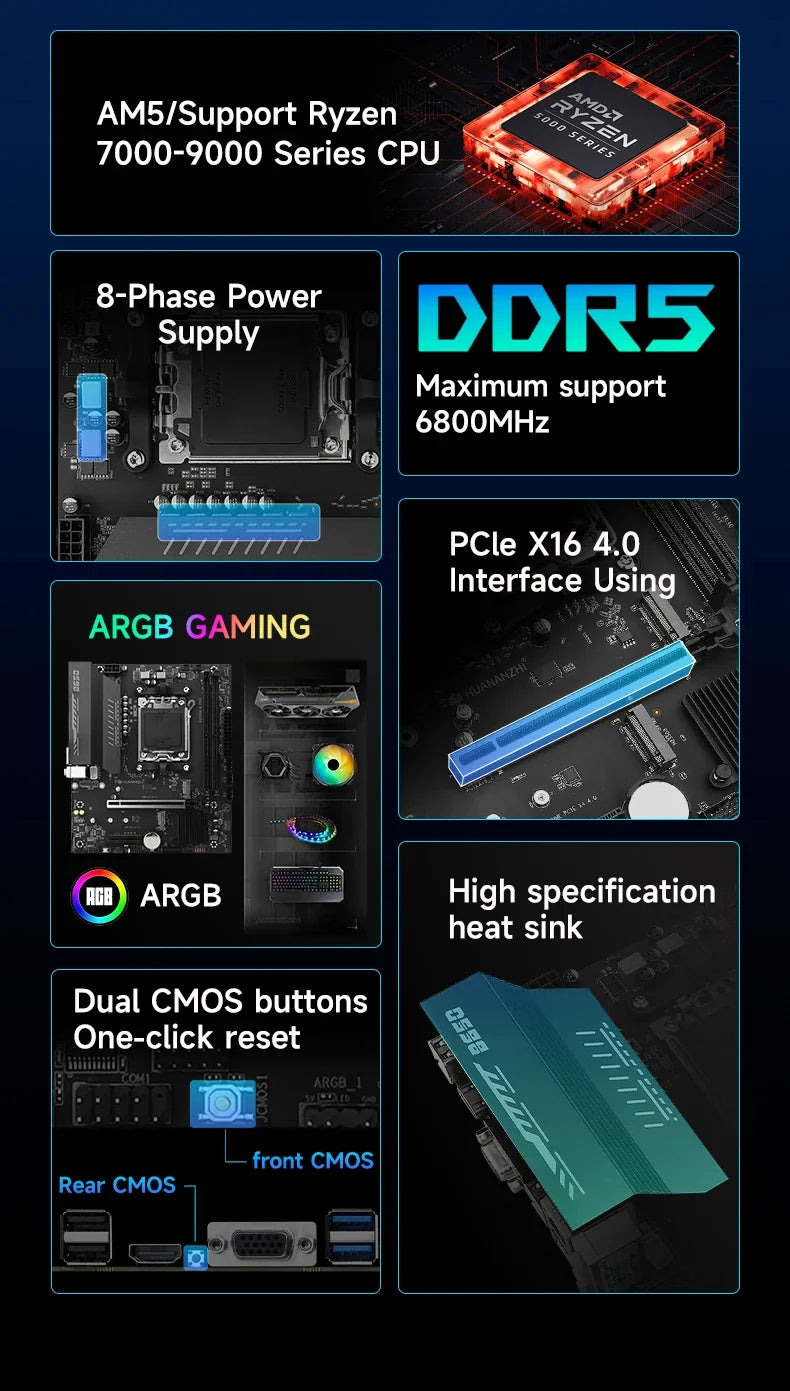 HUANANZHI B650M-B PRO AM5 M-ATX Motherboard
