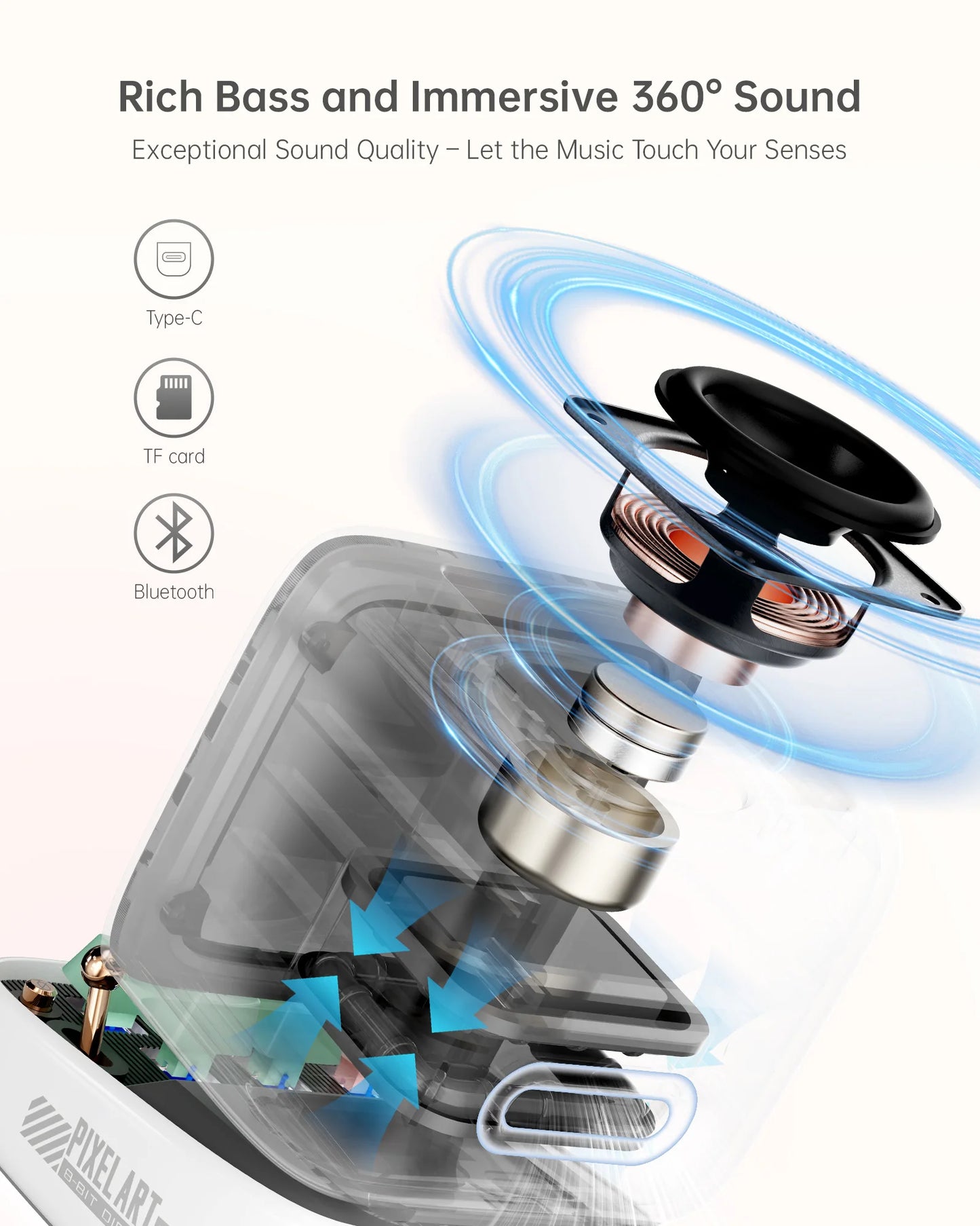 Divoom Ditoo-Pro Speaker Mini Retro Pixel Art Bluetooth Portable