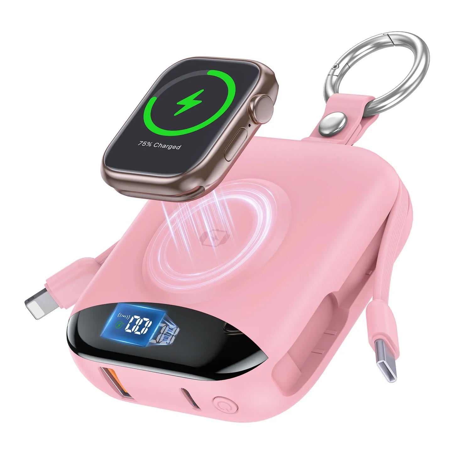 10000mAh 22.5W Fast Charging Power Bank with Built-in Cables
