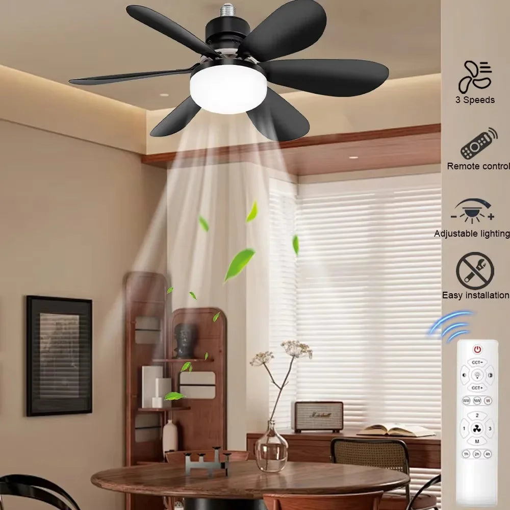 40W Ceiling Fan with Remote Control LED Light Fan