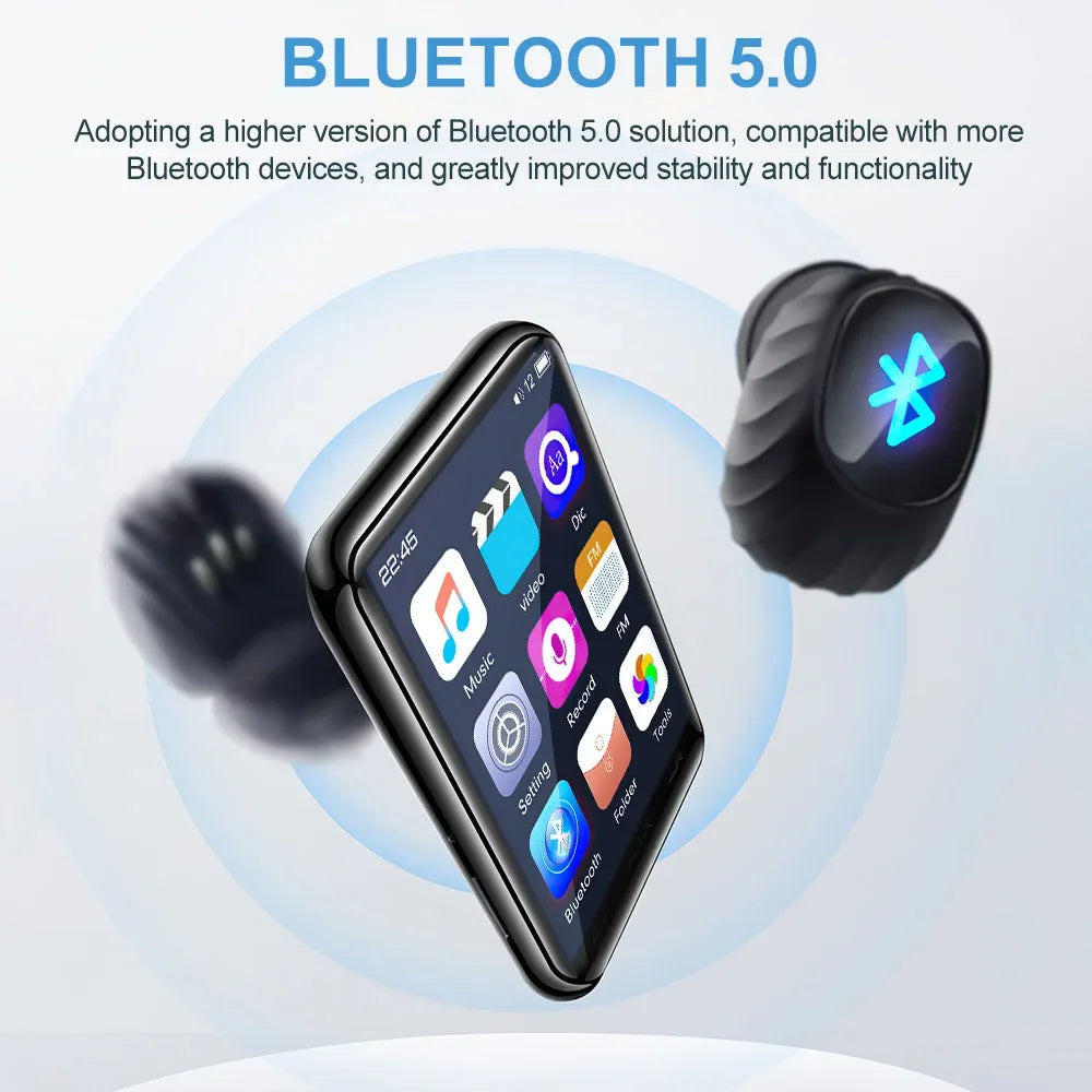 2.5" Full Touch MP3 MP4 Music Player Bluetooth Built-in Speaker