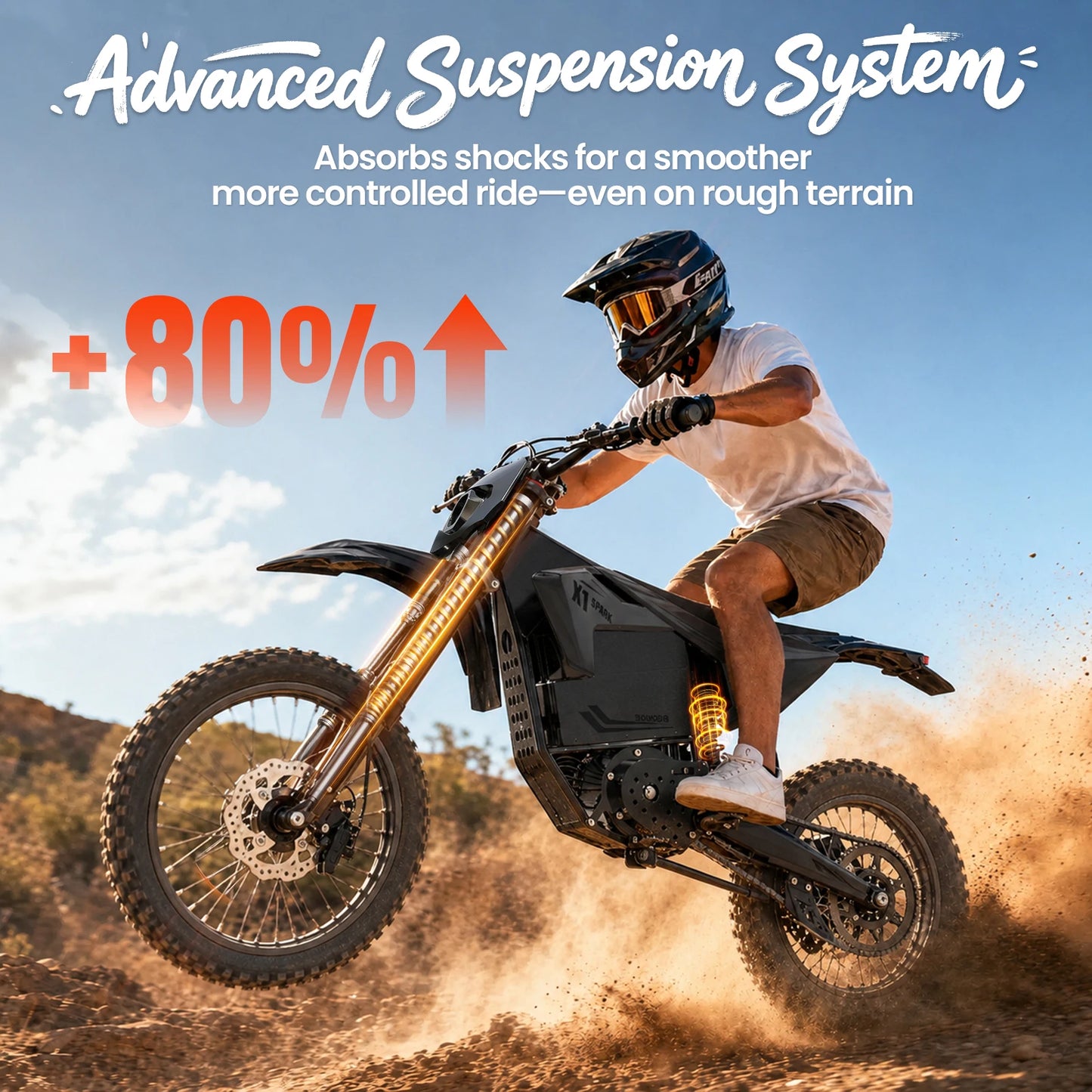 QRONGE X1 Spark L Electric Dirt Bike, 4500W Peak Electric Bicycle