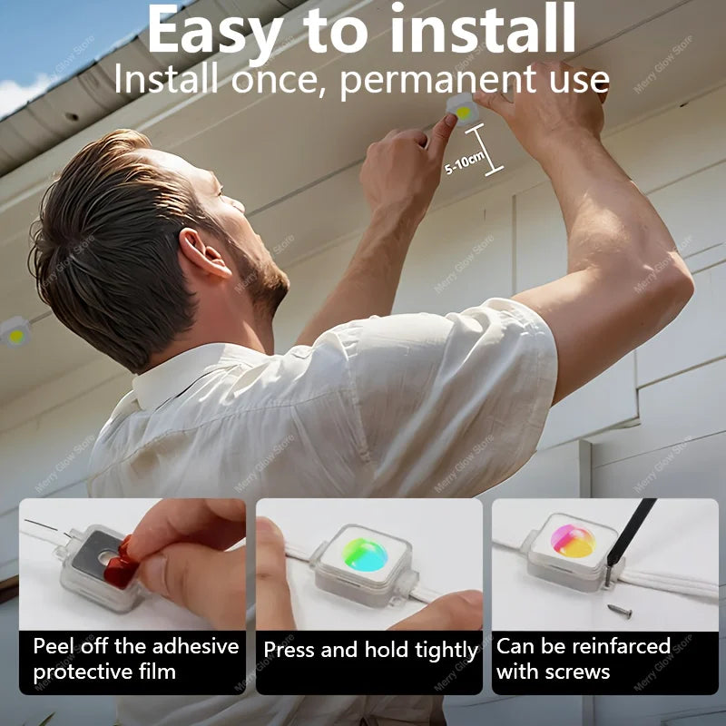 MIMIRGB 150FT 90LEDs Permanent Outdoor Eaves Lights