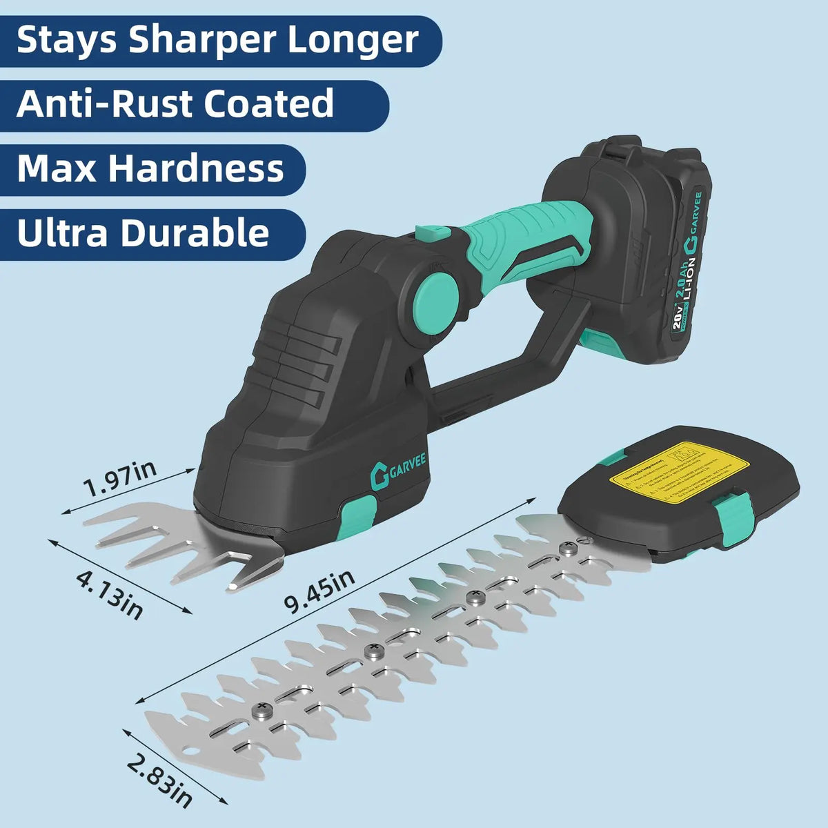 HiMISS 2-in-1 Cordless Grass Shear Hedge Trimmer