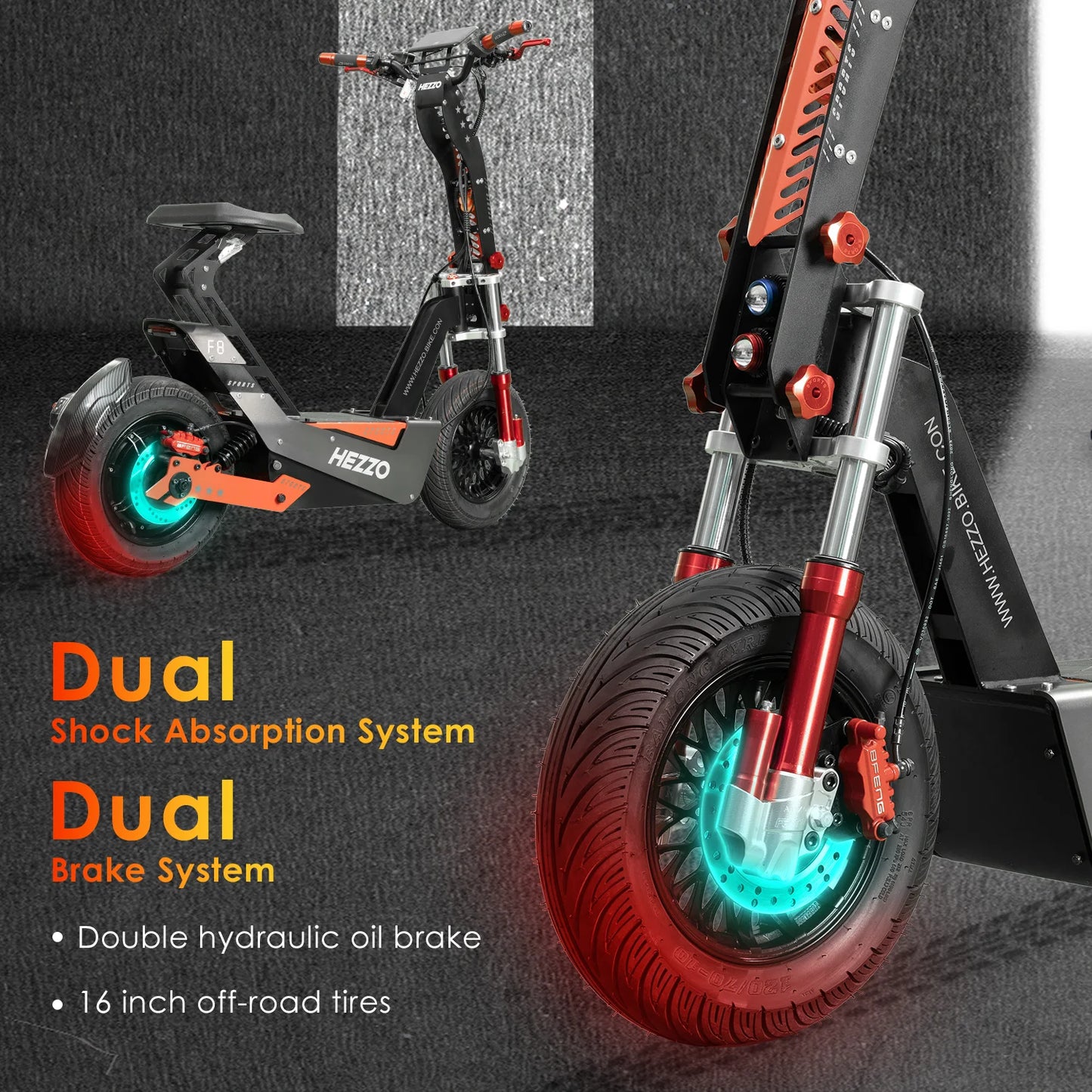 HEZZO F8 Electric Scooter 16 Inch Foldable