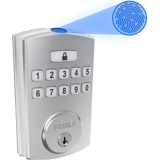 Brinks Fingerprint & Keypad Electronic Door Lock with Deadbolt