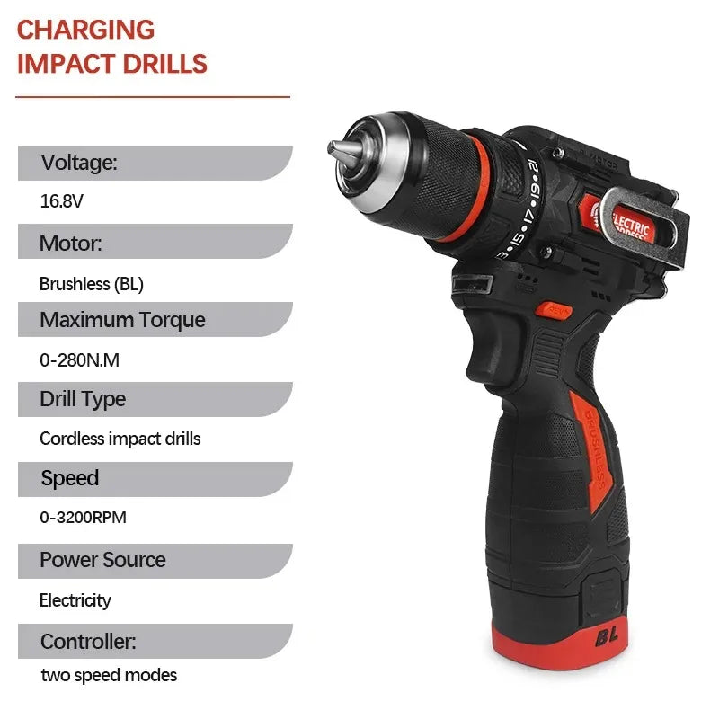 ELECTRIC GODDESS 10mm Brushless Electric Drill Tapping
