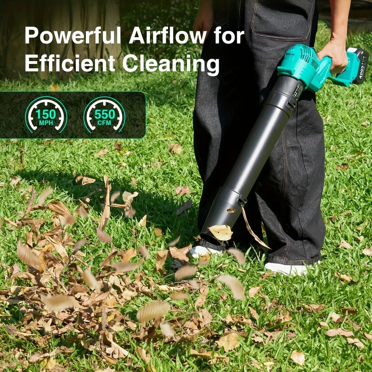 Taskstar Leaf Blower for Lawn 550CFM Electric Cordless