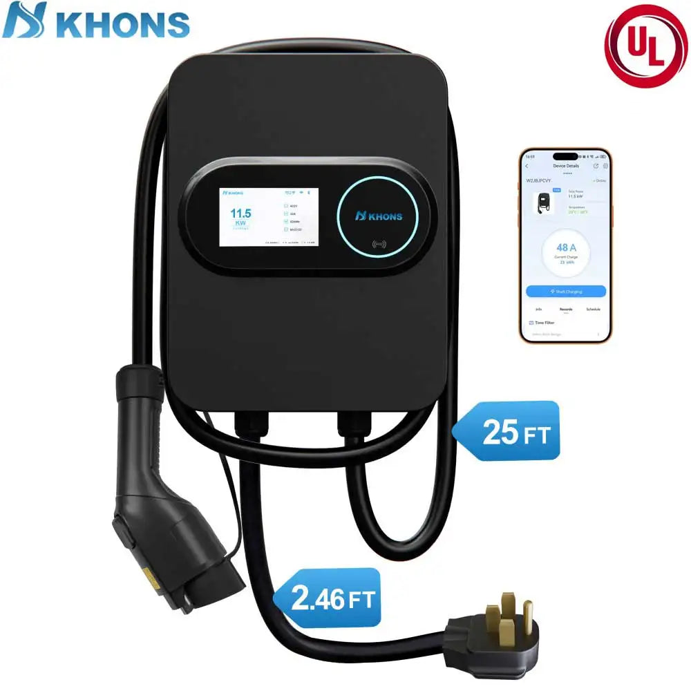 Khons Level 2 Electric Vehicle Charger Station NEMA 14-50