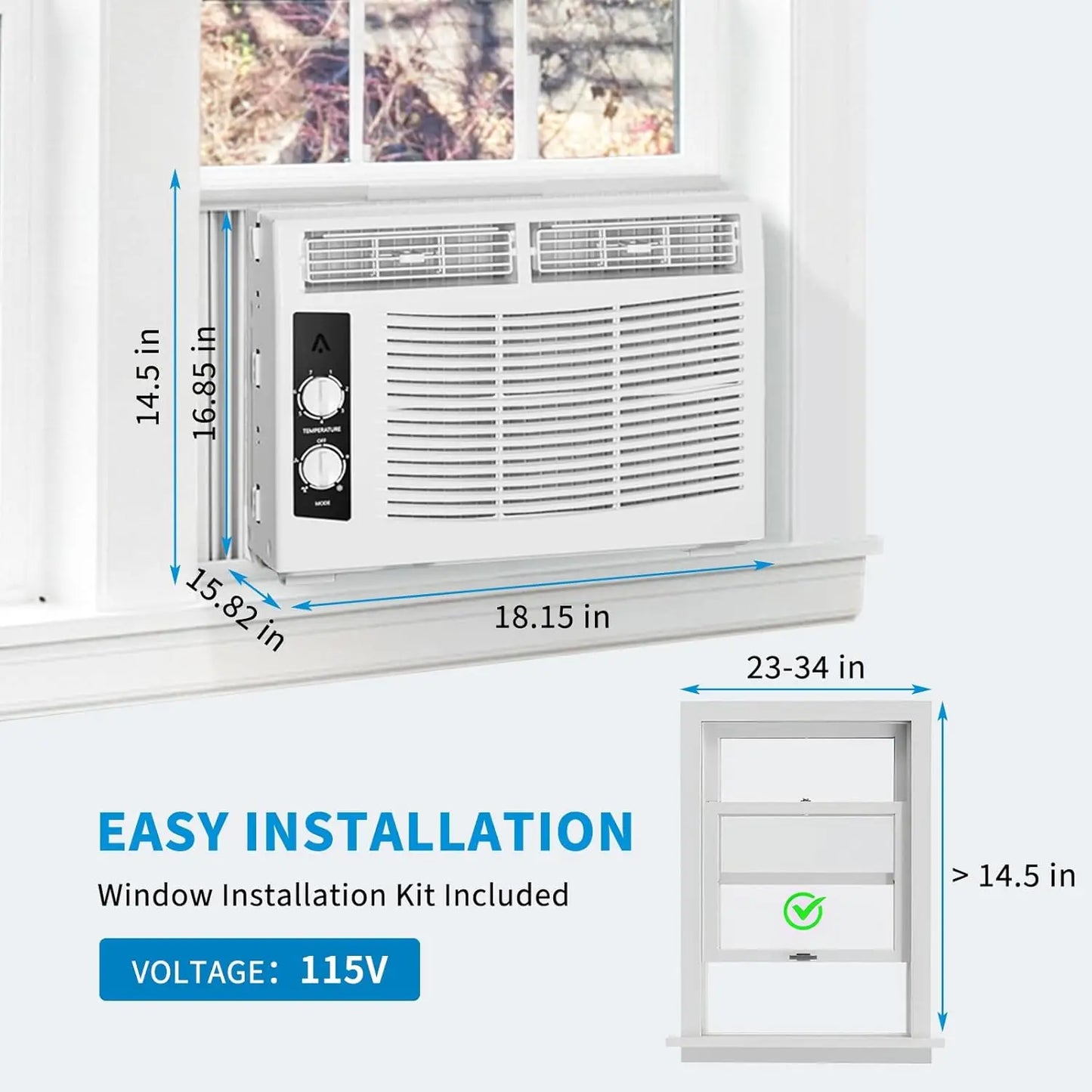 ACEKOOL 5000 BTU Window AC Unit with Remote