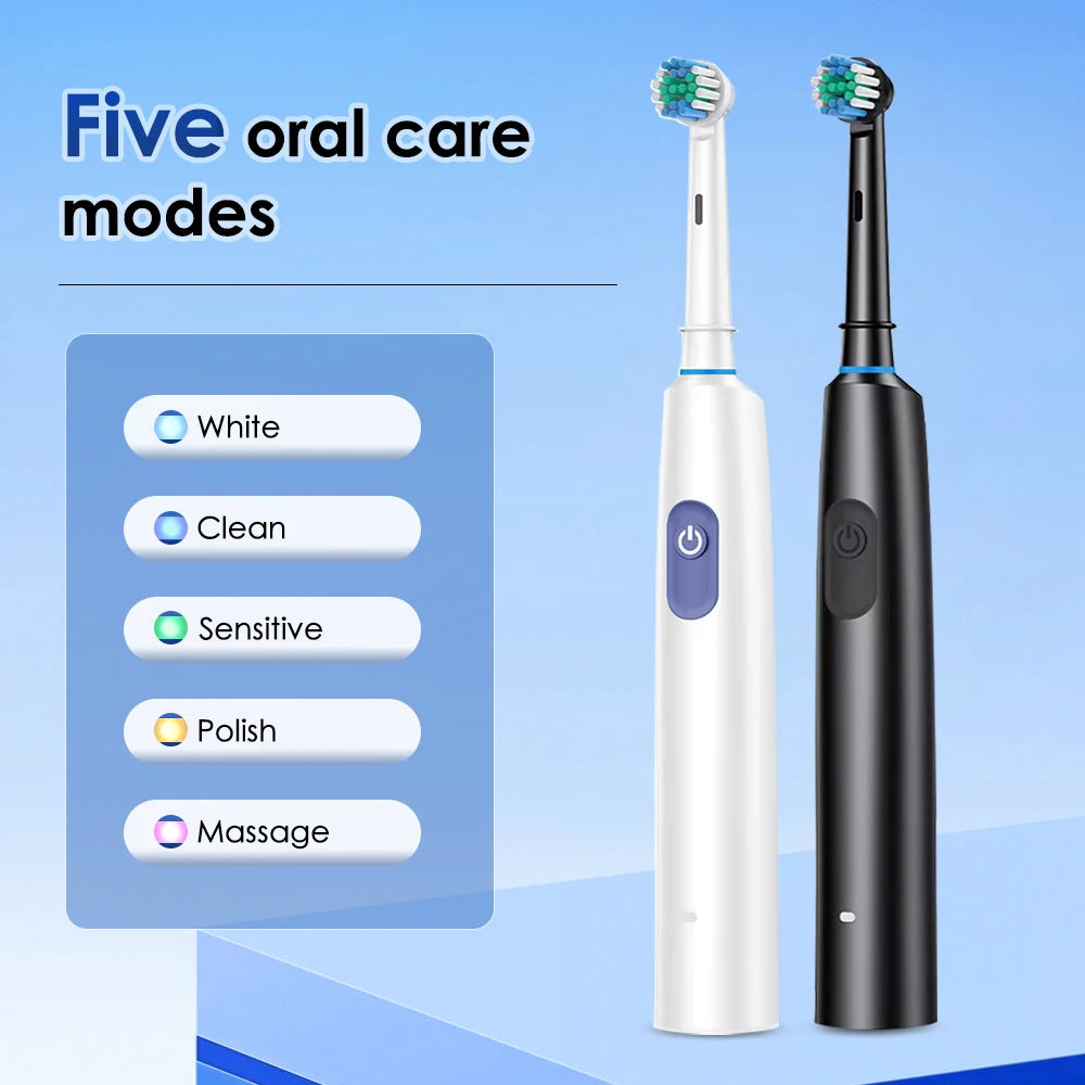 Electric Smart Rotating Timing Toothbrush, Rechargeable