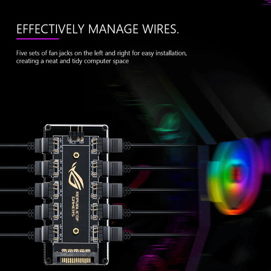 RGB Fan Hub ARGB Cable Splitter Hub Adapter