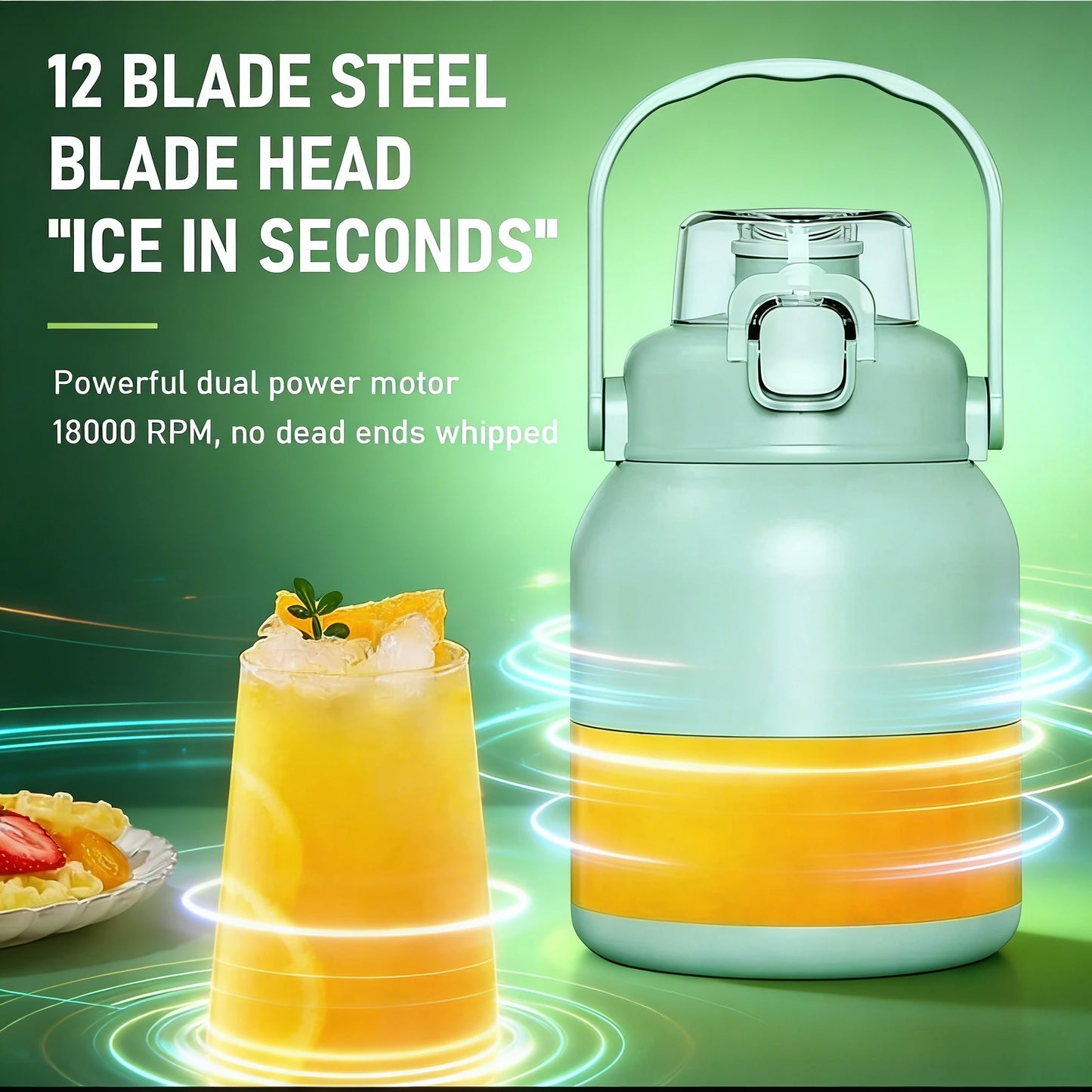 Blast Portable Cordless Blender 33oz Capacity 12 Stainless Steel Blades