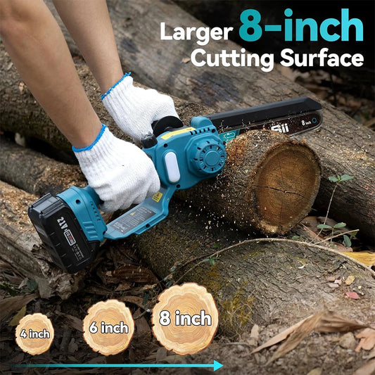 SEESII 2-in-1 Cordless 8'' Electric Chainsaw Electric Pole Saw