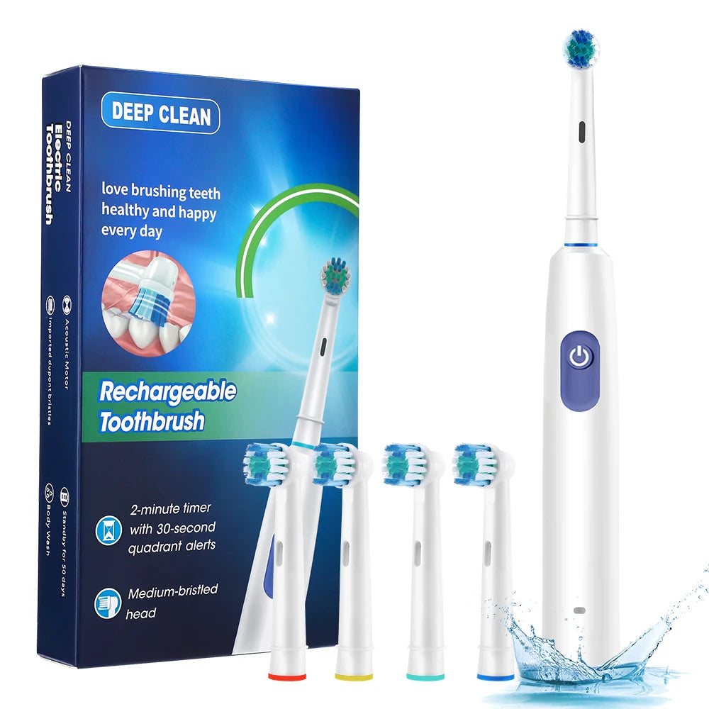 Electric Smart Rotating Timing Toothbrush, Rechargeable