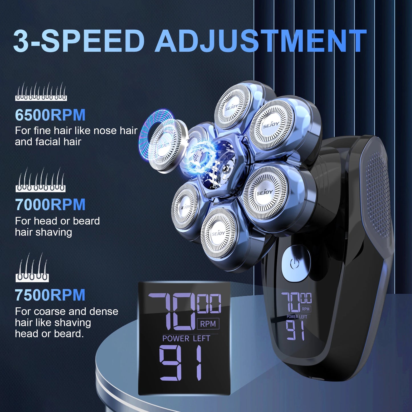 Sejoy 6-in-1 7D Head Shavers for Bald Men Electric Razor