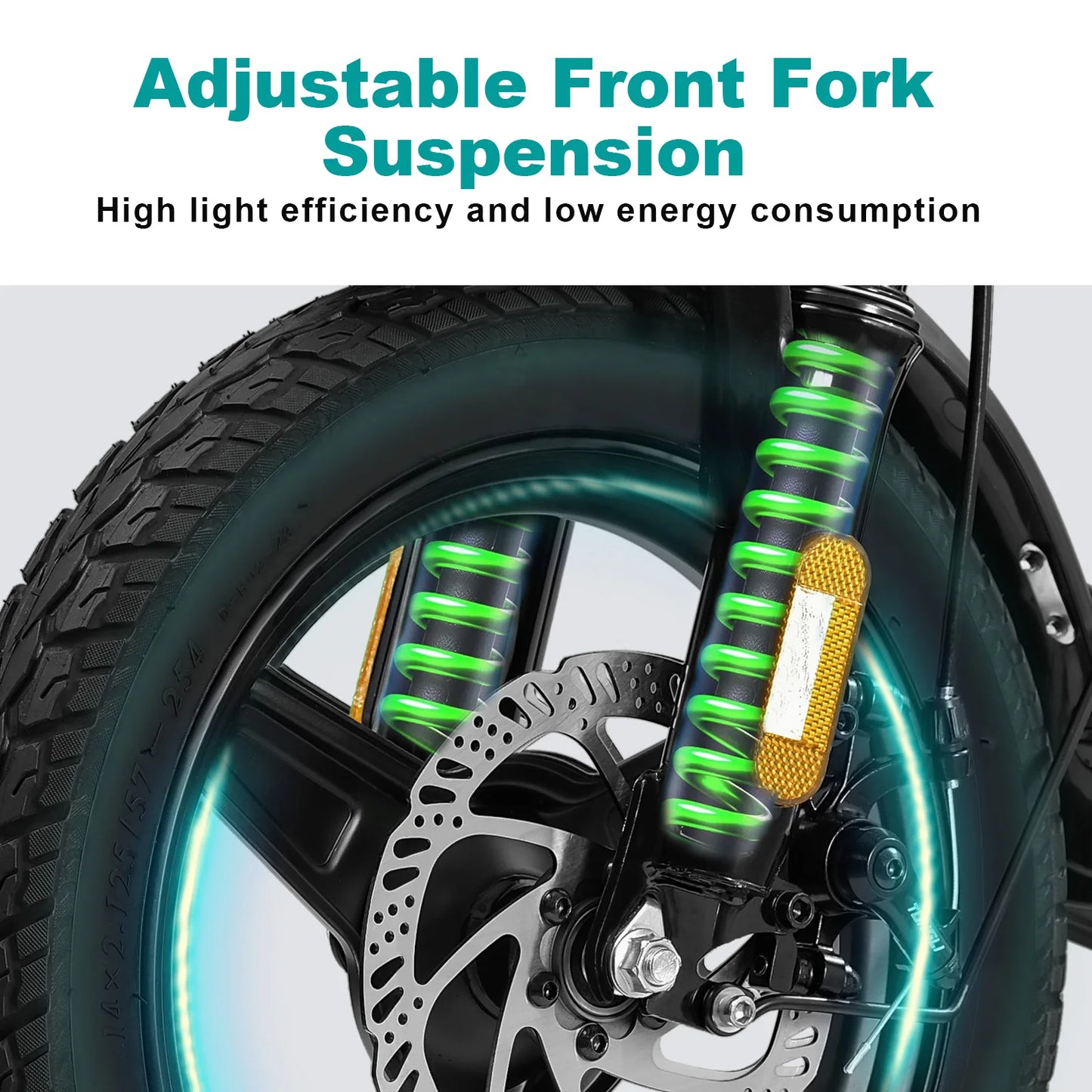 LELEKUAI 14" Electric Bike, Foldable, Adult Commuter