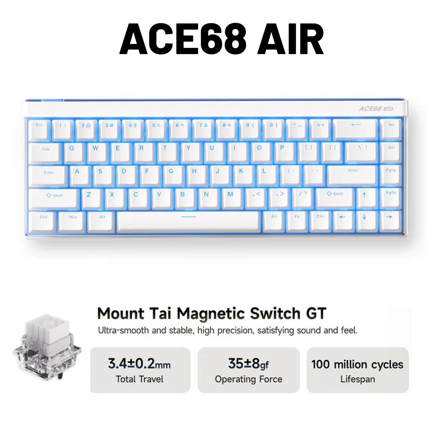 MCHOSE Ace68Air Gaming Keyboard | 0.08ms Latency