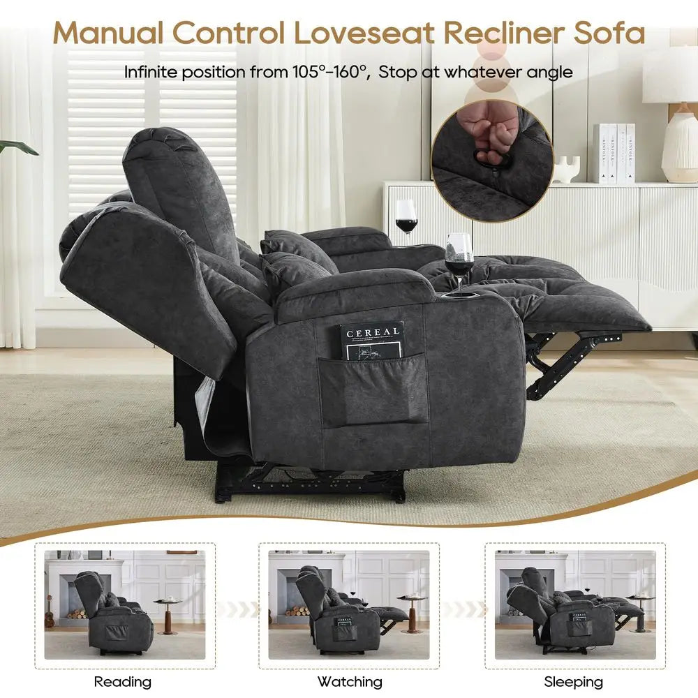 Leather Living Room Furniture Set Reclining Sofa Set Loveseat