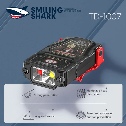 SMILING SHARK Portable Hat Clip Headlamp Super Bright