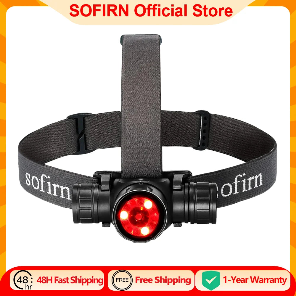 Sofirn HS21 2000lm EDC Headlamp 18650 USB C Rechargeable Flashlight