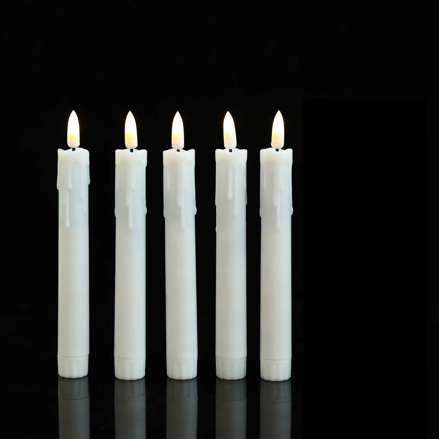 3/4/5 Pieces 7 inch Warm White Short Smokeless Decorative LED Taper Candles