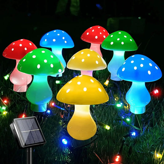 8pcs/set Outdoor Mushroom Solar Garden Lights 50 LED