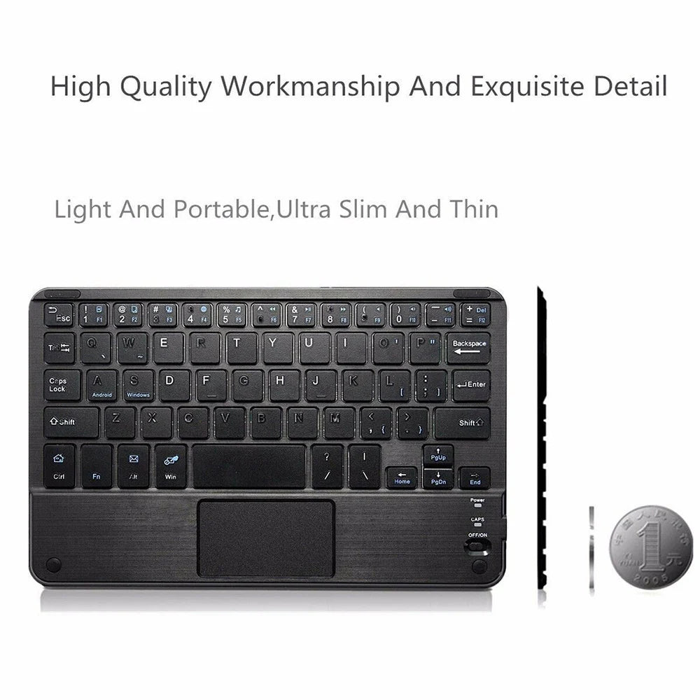 Mini Bluetooth Keyboard Ultra Slim Wireless Keyboard with Touch Pad Mouse for Android IOS Windows Tablet Laptop IPad Smartphone