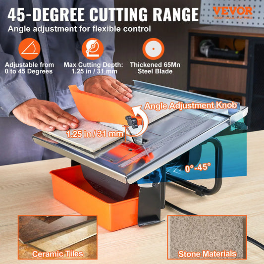 SucceBuy Wet Tile Saw 7-inch Steel Blade 3500 RPM