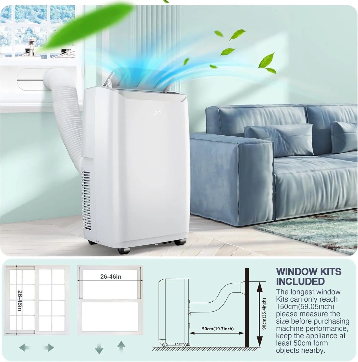 14,000 BTU Portable Air Conditioners Cools up to 750 Sq.Ft