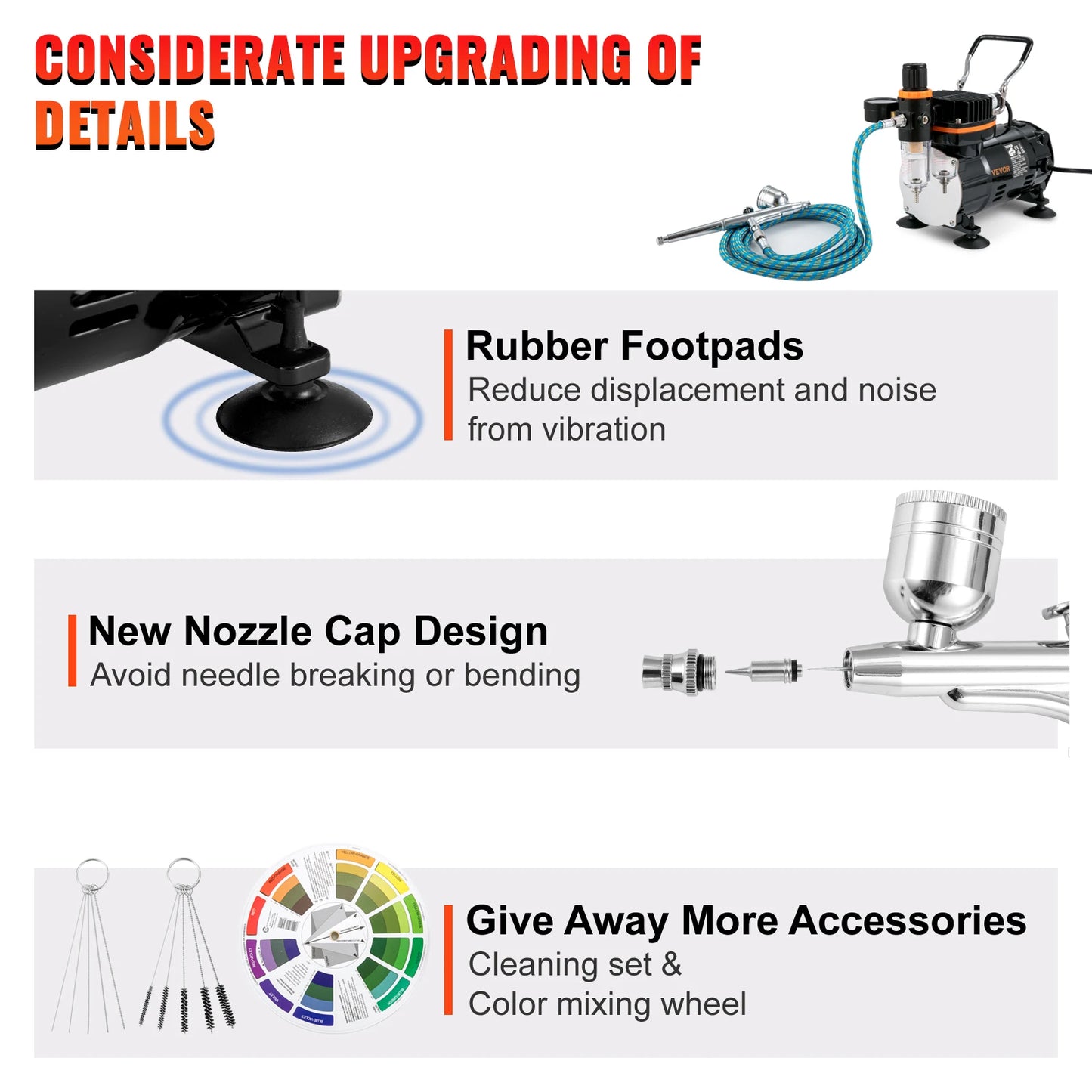 SucceBuy Professional Dual-Action Airbrush 120W Electric Spray Gun Air