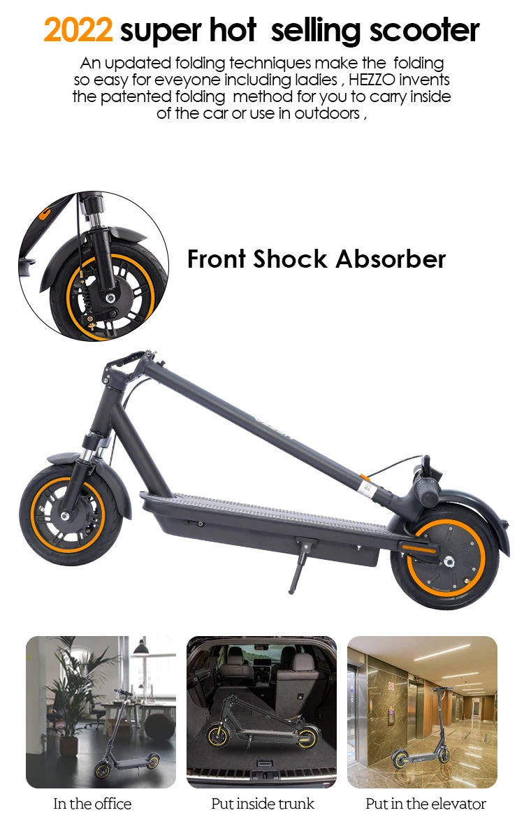 HEZZO G30 36v 500w Electric Scooter Moped 21MPH 37.5 Miles